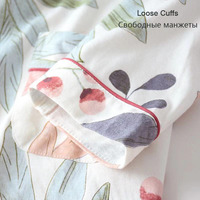 2021 wiosna z liściastym nadrukiem damska piżama bawełna Plus rozmiar dwuczęściowy zestaw modne majtki z długim rękawem ubrania domowe kobiece bielizna nocna 4